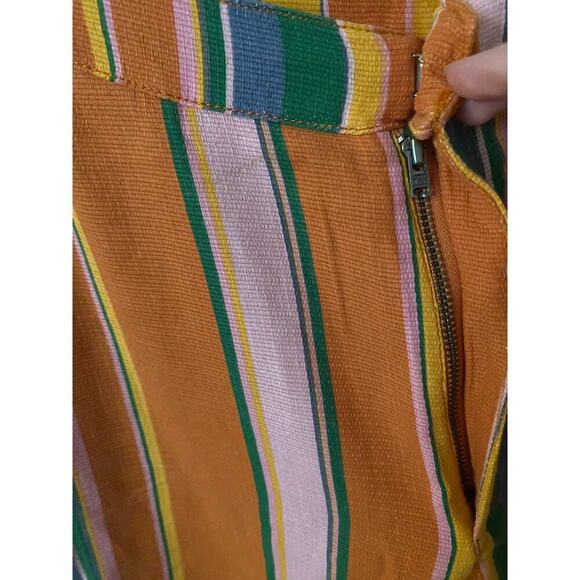 Free People La Paz Multi Color Stripe Boho Preppy Straight Leg Women Pants Y2K - Picture 8 of 8